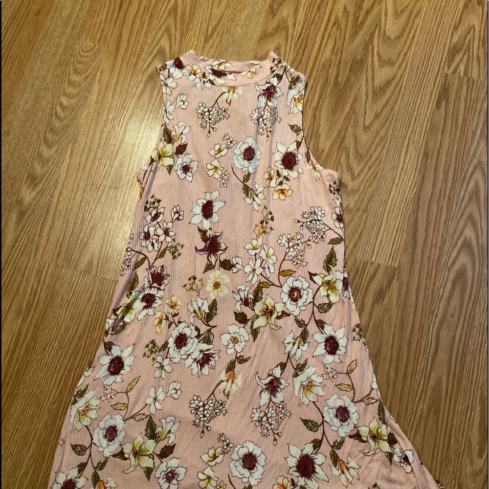 Blush Pink Floral Tank Dress